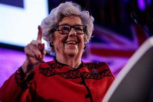 Baroness Boothroyd speaks at a 'People's Vote' rally calling for another referendum on Brexit on 9 April 2019 in London (Photo by Jack Taylor/Getty Images)