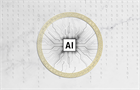 AI icon surrounded by code