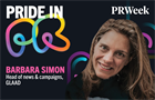 Pride in PR logo with headshot of Barbara Simon
