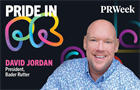 Pride in PR logo with headshot of David Jordan