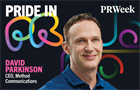 Pride in PR logo with headshot of David Parkinson
